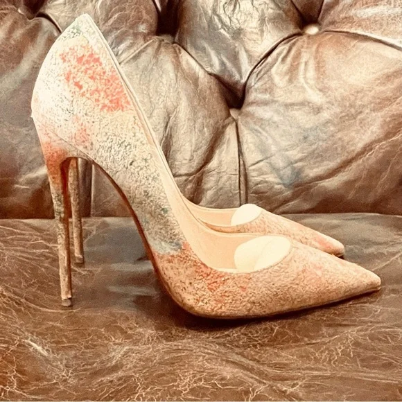 Christian Louboutin So Kate, Multicolor Abstract Cork Glitter Pumps, EU39 - Picture 12 of 13